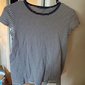 Brandy Melville blue and white stripped tee